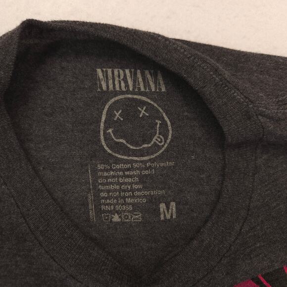 Nirvana Band Crew Neck Graphic Short Sleeve T Shirt Womens Size Medium M Black - Picture 3 of 9